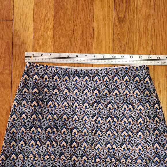 NWOT Maje Blue Pink Green Geometric Print Patch Pocket A-Line Mini Skirt Sz 38/6 - Picture 10 of 12